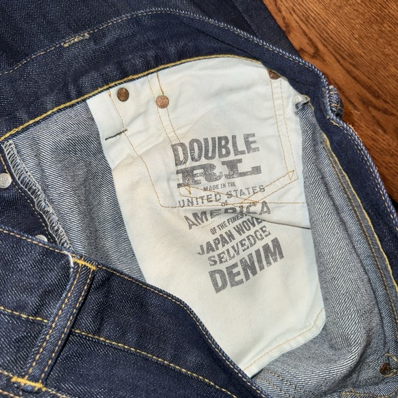 Double RL RRL Ralph Lauren Japanese Woven Selvedge Jeans Straight Fit Mens 34x32 - Picture 6 of 9